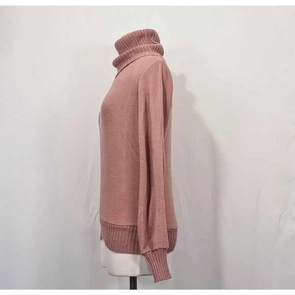 Vintage 80s Gap Sweater Mauve Pink Cowl Neck Turtleneck Misses Size S - Picture 3 of 7